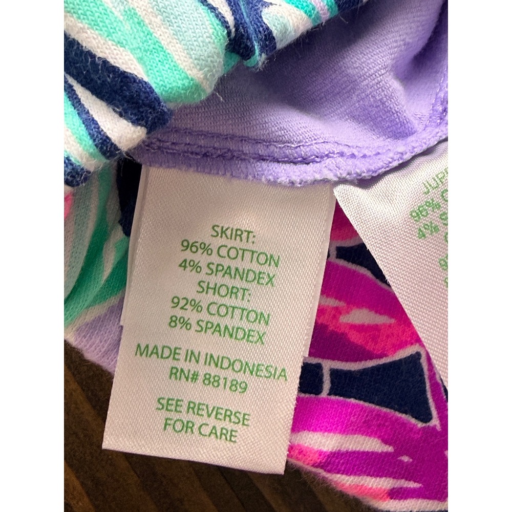 Lilly Pulitzer Madison Skort Womens M Purple Pink Floral Tropical Knit - Picture 9 of 10